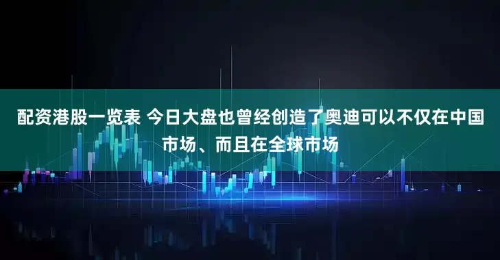 配资港股一览表 今日大盘也曾经创造了奥迪可以不仅在中国市场、而且在全球市场